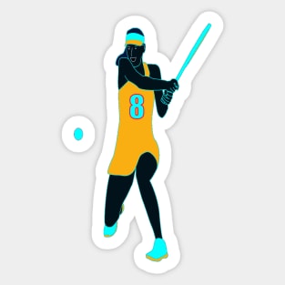 RETRO TENNIS PLAYER GIRL NUMBER 8 Sticker